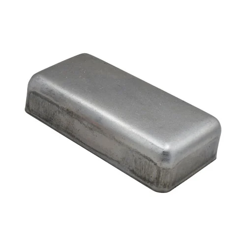 Pressed Steel Rectangular Post Cap, Fits Over 2"x1", Flat Top