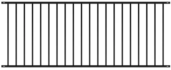 Steel 3' x 8' Black Flat Top Rackable Fence Panel