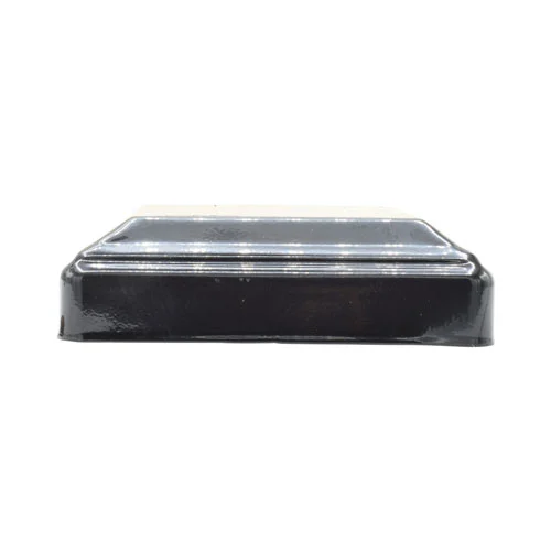 4" Square Powder Coated Black Pressed Steel Post Cap