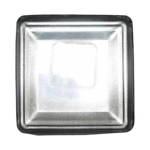 4" Square Powder Coated Black Pressed Steel Post Cap